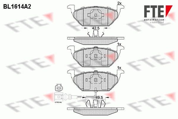 set placute frana,frana disc FTE 9010250
