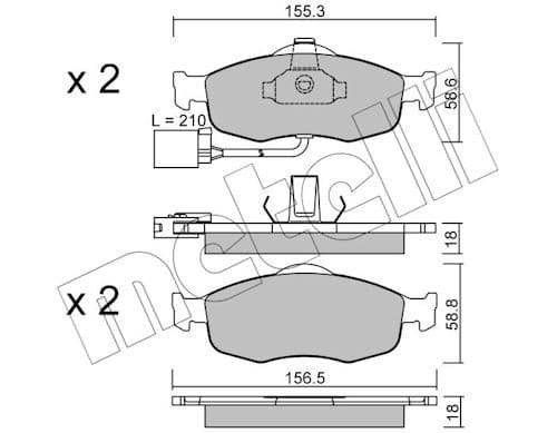 set placute frana,frana disc METELLI 22-0146-1