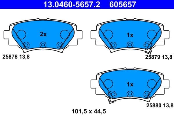 set placute frana,frana disc ATE 13.0460-5657.2