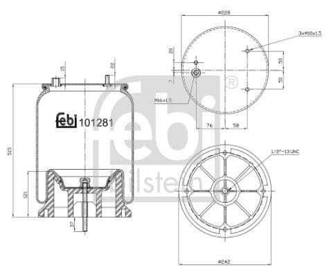 Burduf, suspensie pneumatica FEBI BILSTEIN 101281