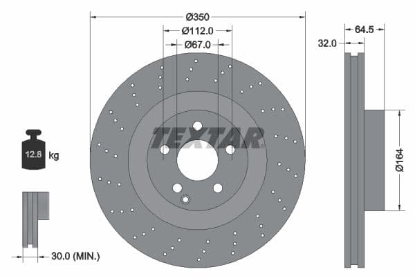 Disc frana TEXTAR PRO+ 92176405