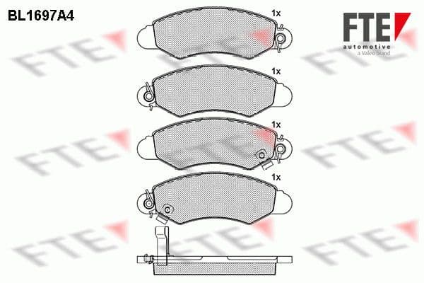 set placute frana,frana disc FTE 9010307