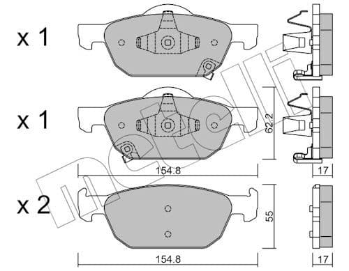 set placute frana,frana disc METELLI 22-0866-0