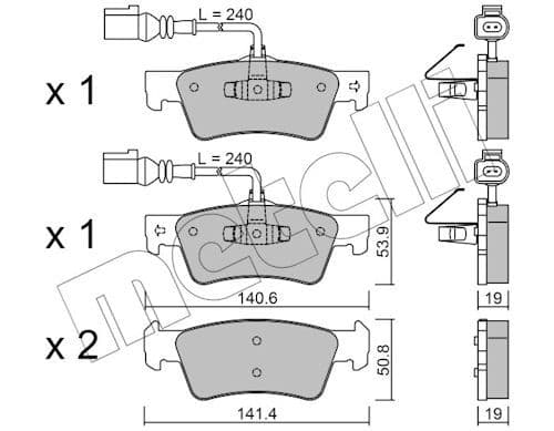 set placute frana,frana disc METELLI 22-0661-0