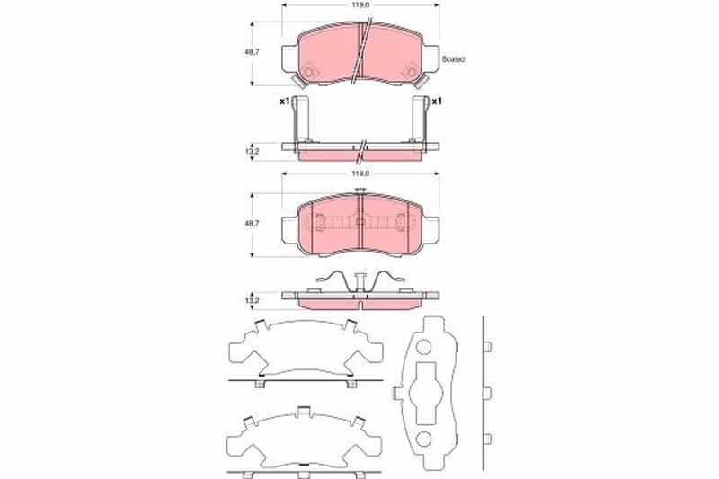 set placute frana,frana disc TRW GDB3376