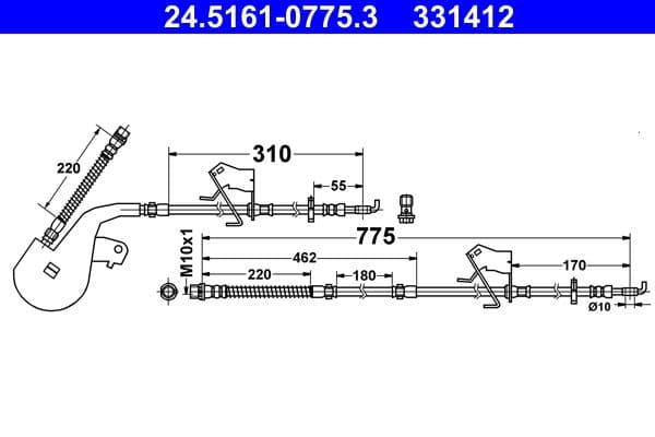 Furtun frana ATE 24.5161-0775.3