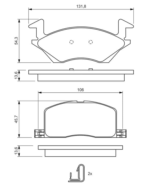 set placute frana,frana disc BOSCH 0 986 424 264