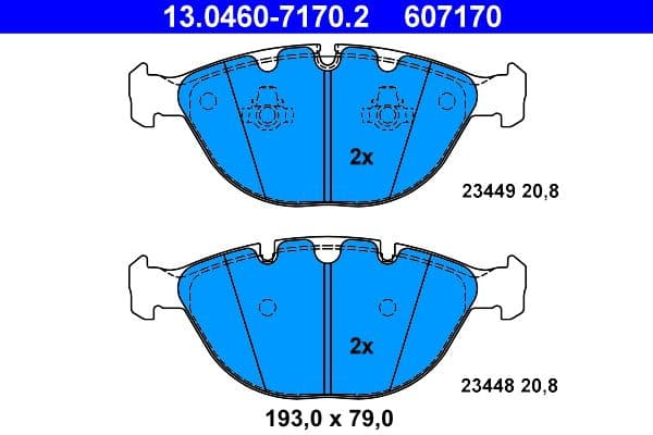 set placute frana,frana disc ATE 13.0460-7170.2