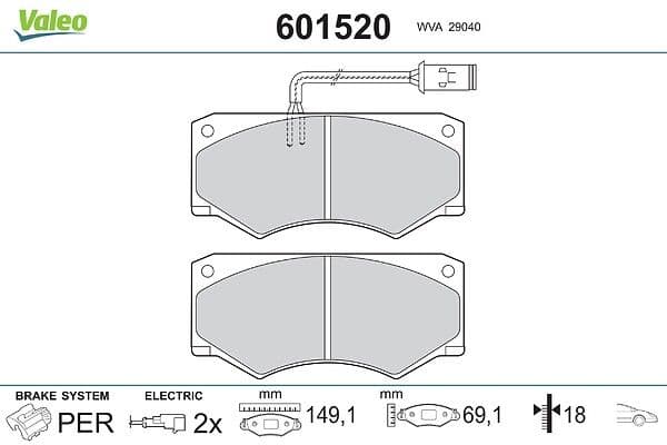 set placute frana,frana disc VALEO 601520