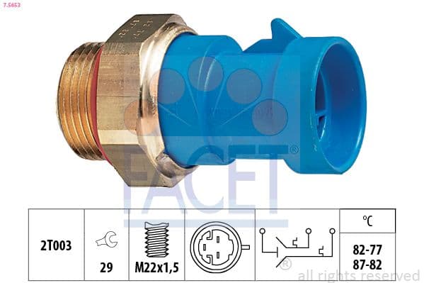 Comutator temperatura, ventilator radiator FACET 7.5653