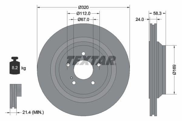 Disc frana TEXTAR PRO+ 92160705