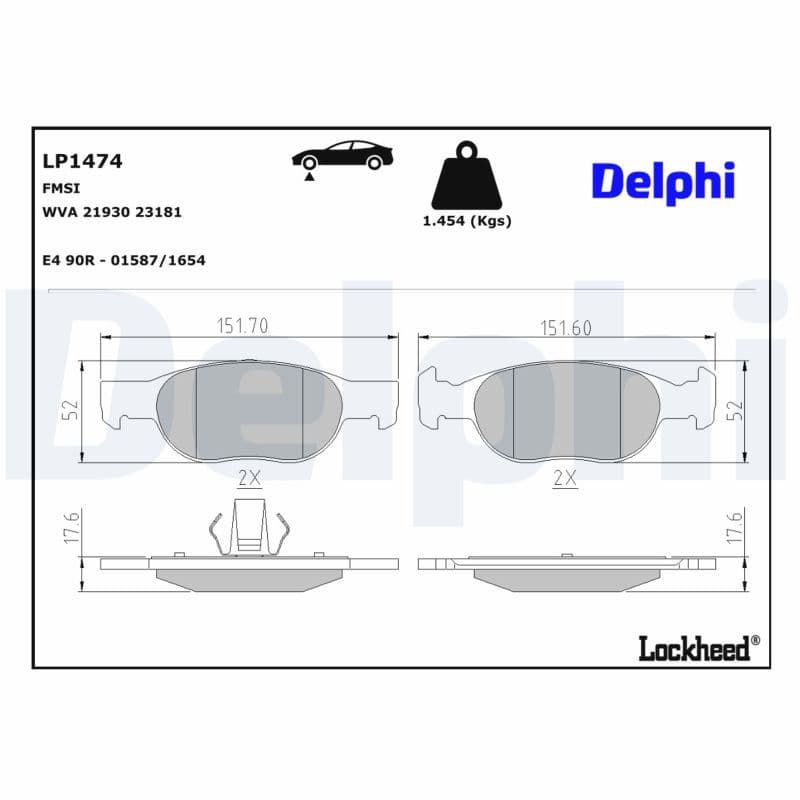 set placute frana,frana disc DELPHI LP1474