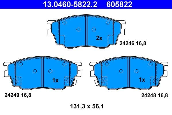 set placute frana,frana disc ATE 13.0460-5822.2