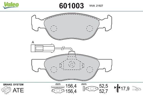 set placute frana,frana disc VALEO 601003