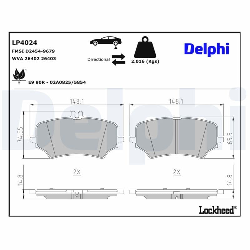 set placute frana,frana disc DELPHI LP4024