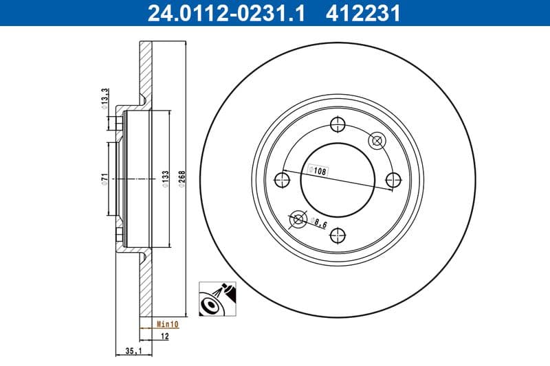Disc frana ATE 24.0112-0231.1