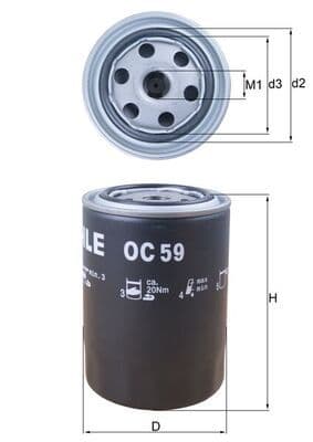 Filtru ulei MAHLE OC 59