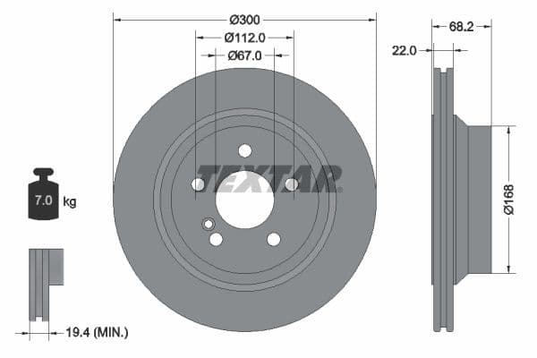 Disc frana TEXTAR PRO+ 92115505