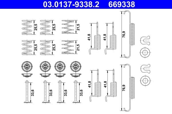 set accesorii, saboti frana parcare ATE 03.0137-9338.2