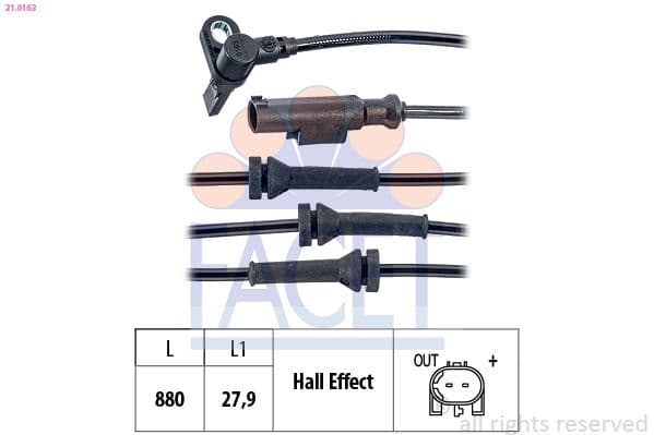 senzor,turatie roata FACET Made in Italy - OE Equivalent 21.0163
