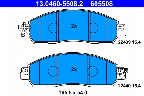 set placute frana,frana disc ATE 13.0460-5508.2