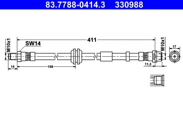 Furtun frana ATE 83.7788-0414.3