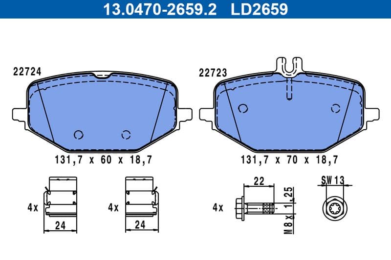 set placute frana,frana disc ATE Ceramic 13.0470-2659.2