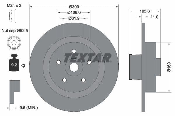 Disc frana TEXTAR PRO 92252903