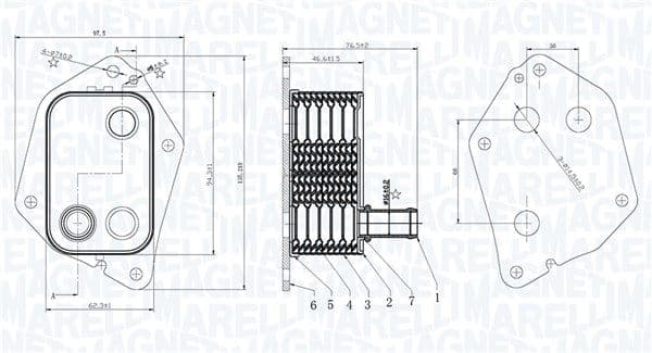 Radiator ulei, ulei motor MAGNETI MARELLI 350300006000