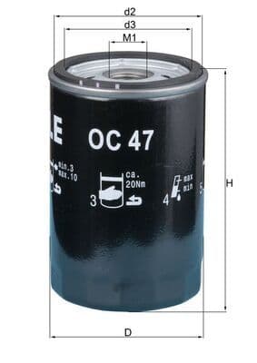 Filtru ulei MAHLE OC 47 OF