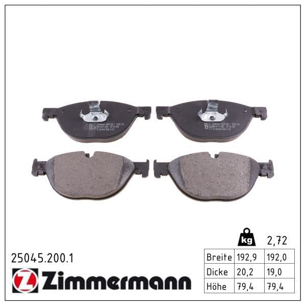 set placute frana,frana disc ZIMMERMANN 25045.200.1