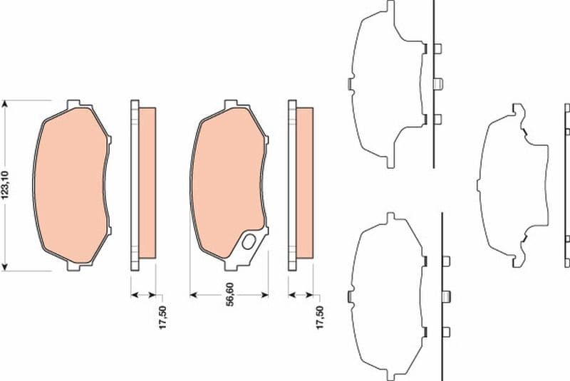 set placute frana,frana disc TRW GDB3486