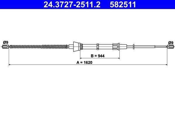 Cablu, frana de parcare ATE 24.3727-2511.2