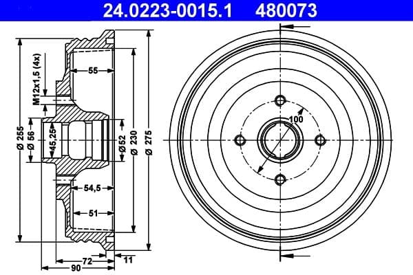 Tambur frana ATE 24.0223-0015.1