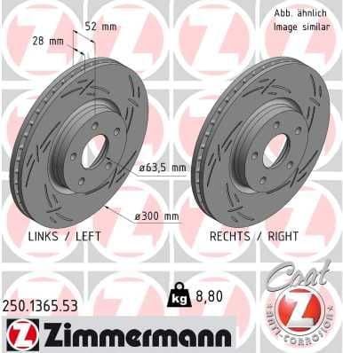 Disc frana ZIMMERMANN BLACK Z 250.1365.53