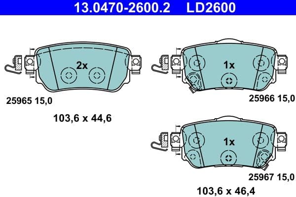 set placute frana,frana disc ATE Ceramic 13.0470-2600.2