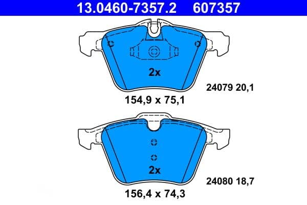 set placute frana,frana disc ATE 13.0460-7357.2
