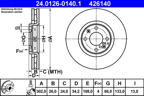 Disc frana ATE 24.0126-0140.1