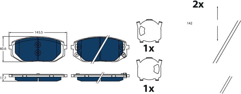 set placute frana,frana disc TRW ELECTRIC BLUE GDB2495BTE
