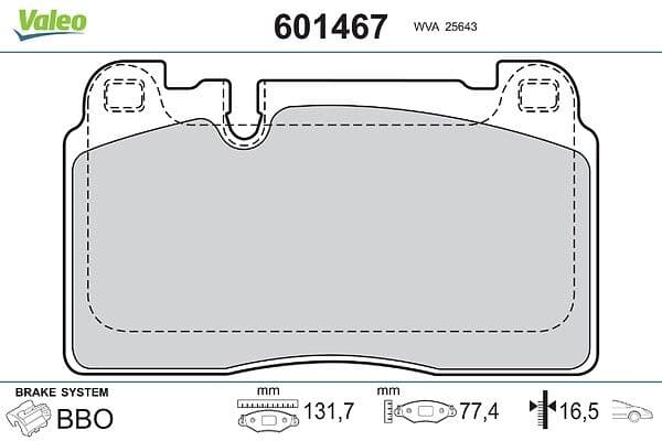 set placute frana,frana disc VALEO 601467
