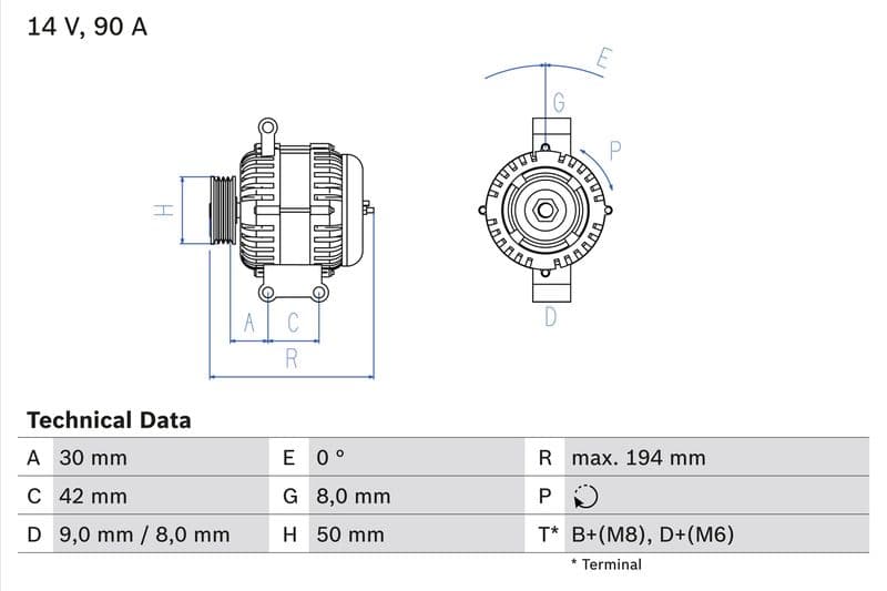 Generator / Alternator BOSCH 0 986 045 181