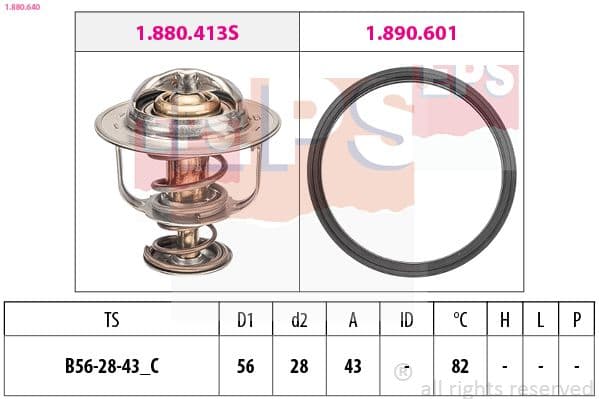 termostat,lichid racire EPS Made in Italy - OE Equivalent 1.880.640