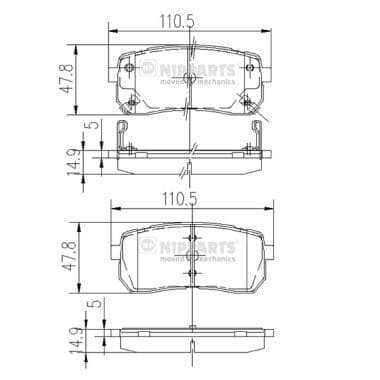 set placute frana,frana disc NIPPARTS N3610308