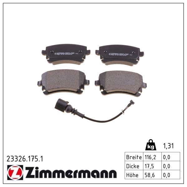 set placute frana,frana disc ZIMMERMANN 23326.175.1