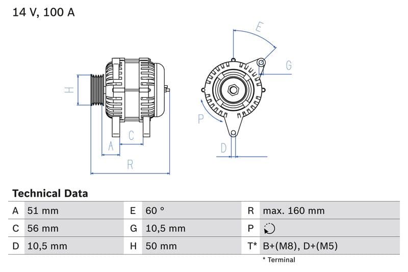 Generator / Alternator BOSCH 0 986 042 750