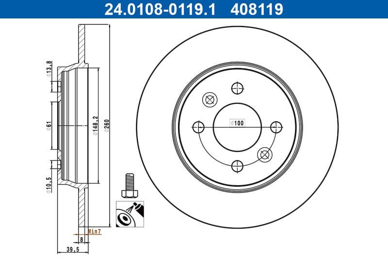Disc frana ATE 24.0108-0119.1