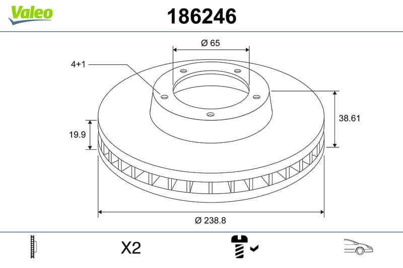Disc frana VALEO 186246