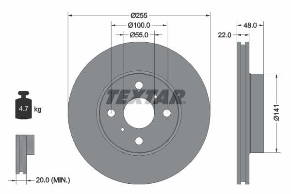 Disc frana TEXTAR PRO 92077203