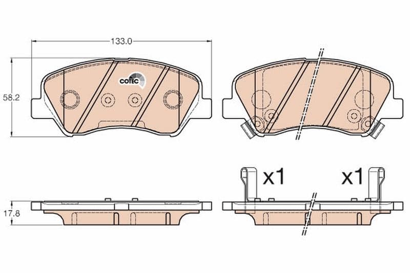 set placute frana,frana disc TRW COTEC GDB3548