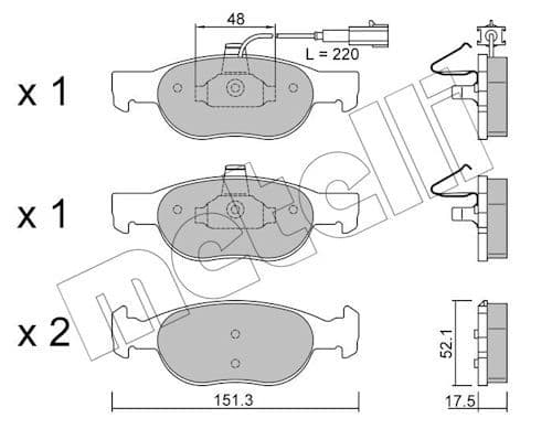 set placute frana,frana disc METELLI 22-0079-0